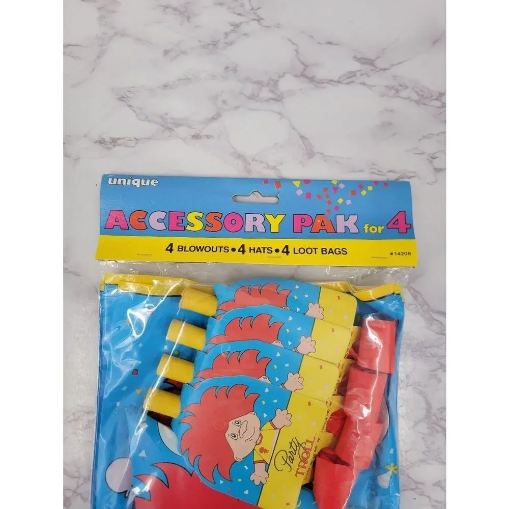 Vintage 90s Troll Birthday Party Favors Set